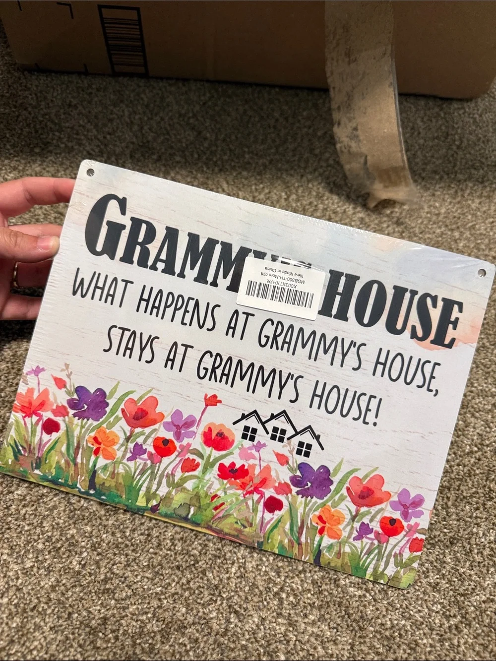 Grammy House Floral Sign - Multicolor